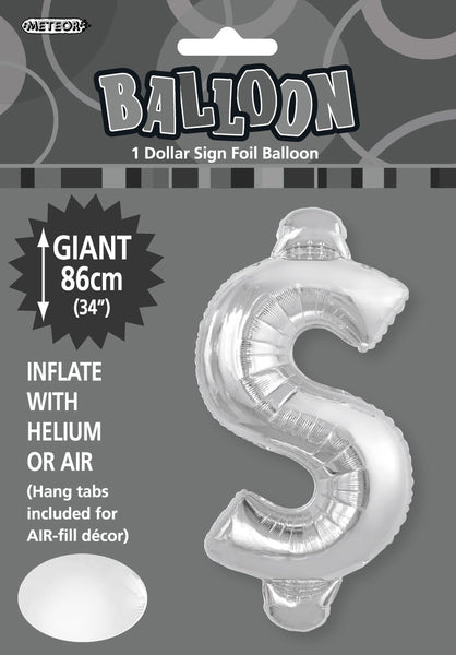 Giant Silver 86cm Helium Balloon Letters & Numbers