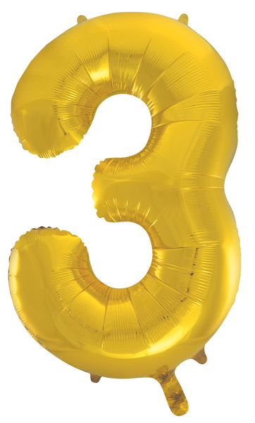 Giant Gold 86cm Helium Balloon Letters & Numbers